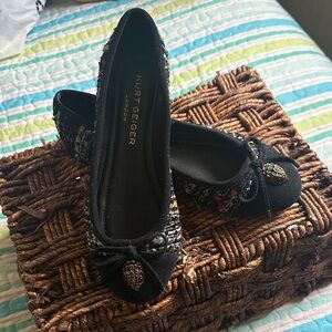 Kurt Geiger Navy Embellished Flats